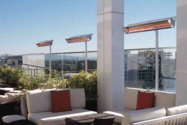 Pole-mounted rooftop installation for luxury outdoor patio